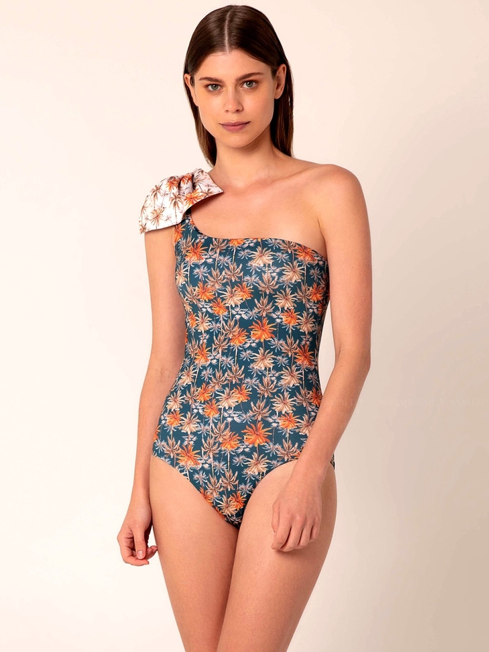 Palmacea Oasis Tropic Asymmetric One Piece Swimsuit Size L